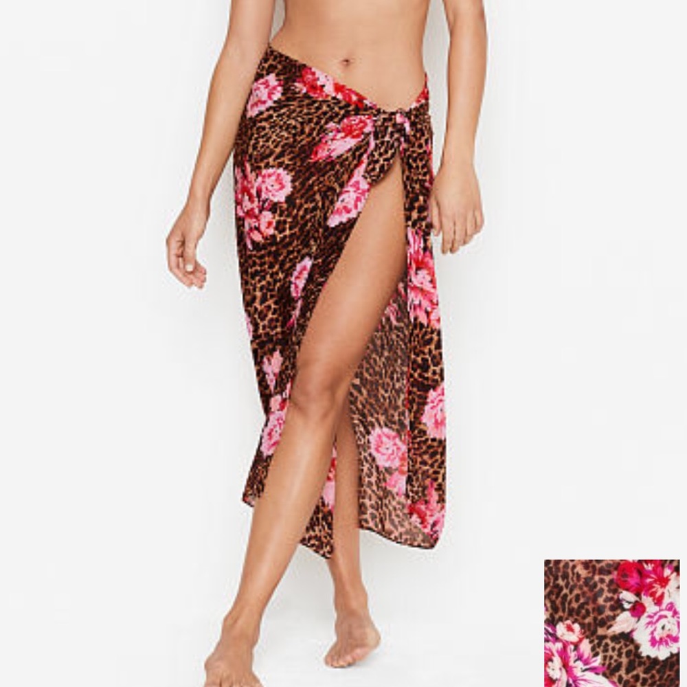 Victoria’s Secret Cheetah Peony Sarong Coverup NWT